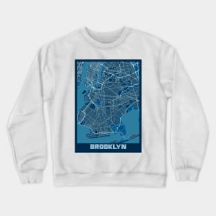 Brooklyn - United States Peace City Map Crewneck Sweatshirt
